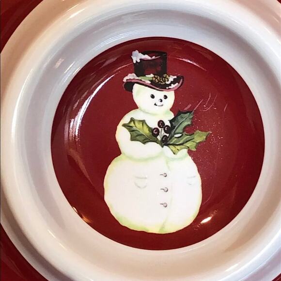 TRACY 13” Melamine Christmas Snowman Chip & Dip Server - Picture 4 of 8